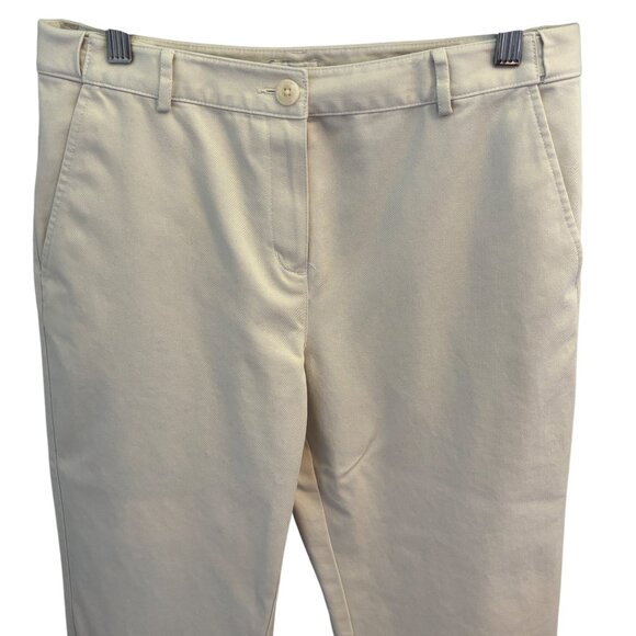 LL Bean Women's Classic Fit Cotton Pants Beige Khaki Sz 8 P Elastic Inserts - Picture 3 of 9